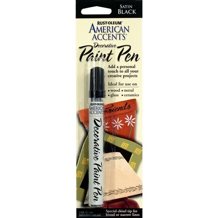 Rust-Oleum Rust-Oleum American Accents Satin Black Paint Pen Exterior and Interior 0.3 oz 215123